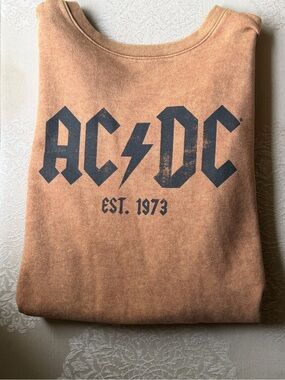 AC/DC Sweatshirt in Rust Orange with Black Logo